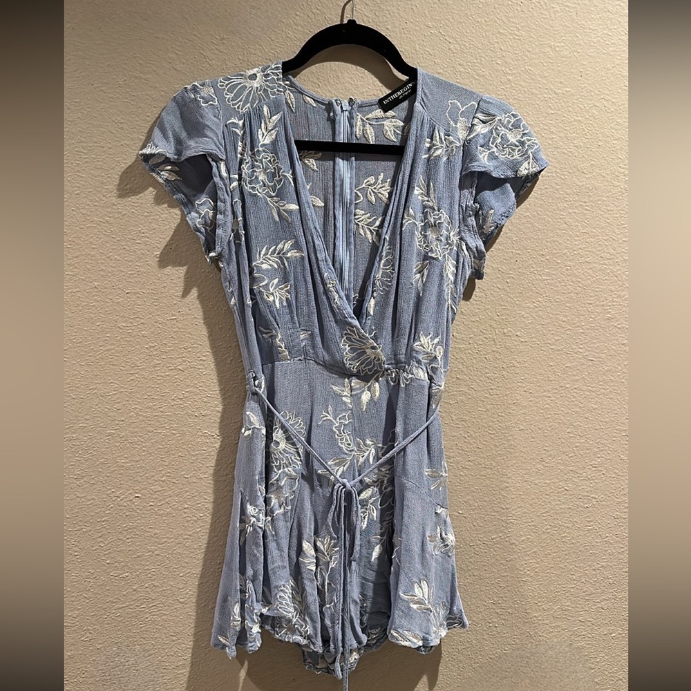 Small blue floral romper